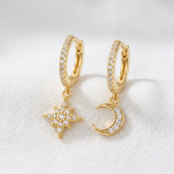 PENDIENTES ESTRELLA Y LUNA