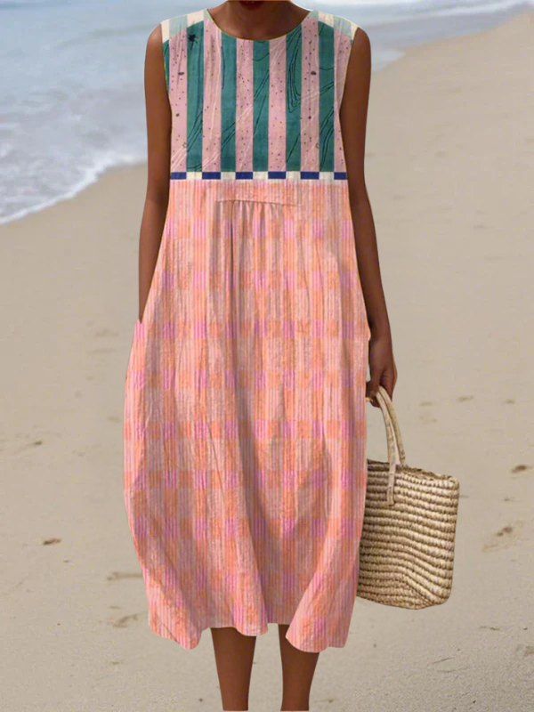 Lily™ | Vestido Midi de Rayas Pastel