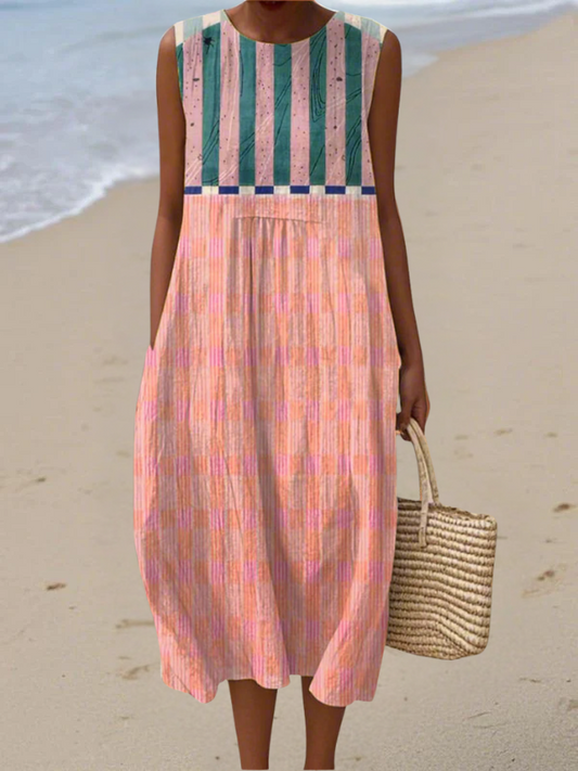 Lily™ | Vestido Midi de Rayas Pastel