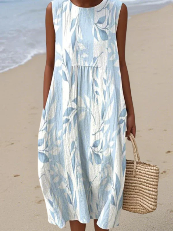 Joy™ | Vestido Midi Estampado de Hojas