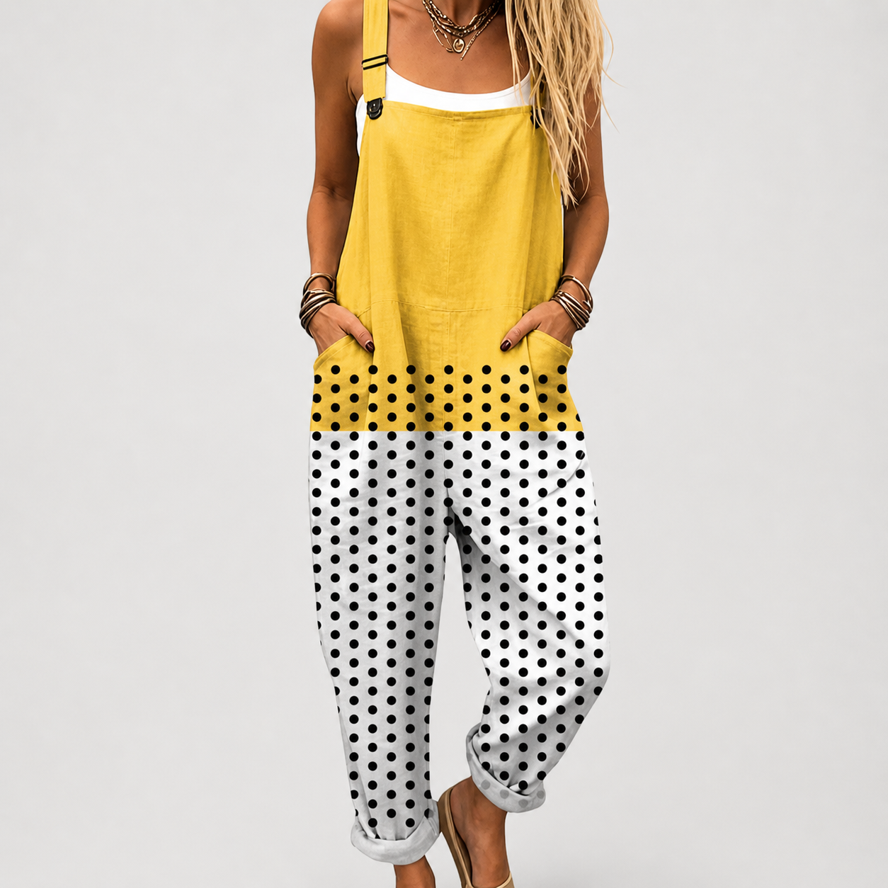 Tierra | Mono Floral Mostaza Natural de Tirantes