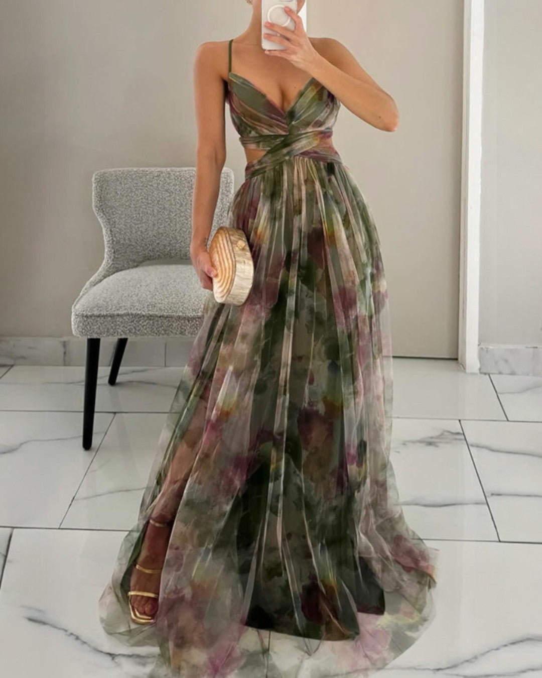 Giselle Vestido Maxi con Estampado Floral