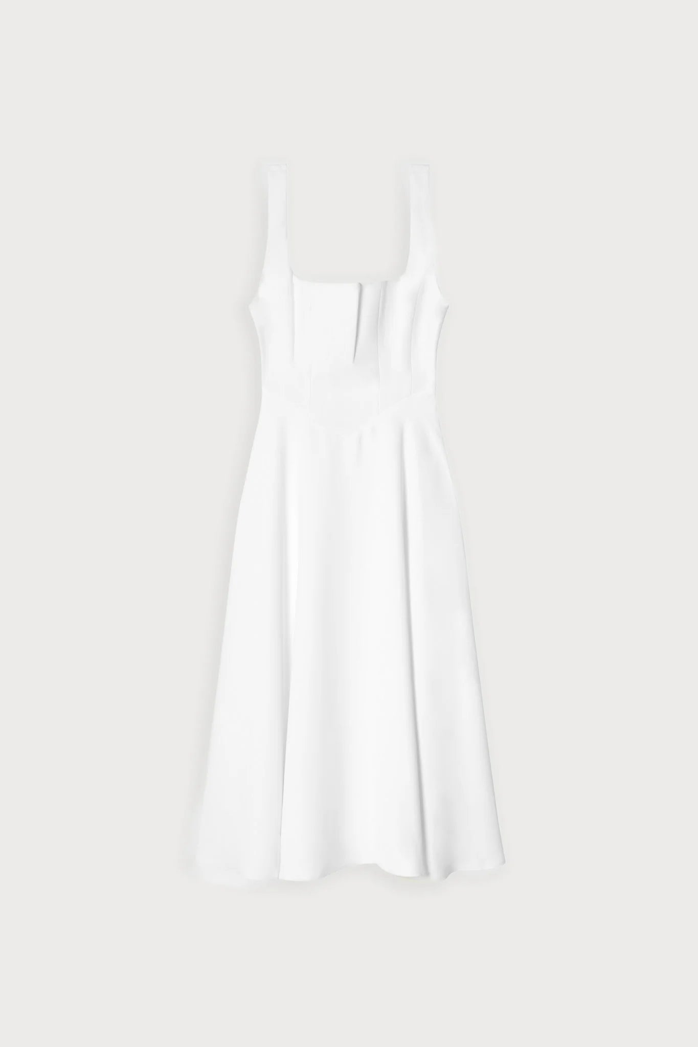 Elena — Vestido Midi Cuello Cuadrado
