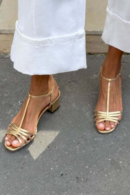 Allegra | Sandalias Doradas de Elegancia Cotidiana
