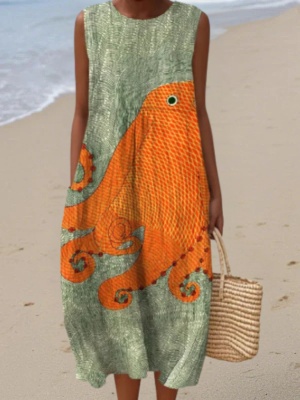 Tess™ | Vestido Midi Oceánico