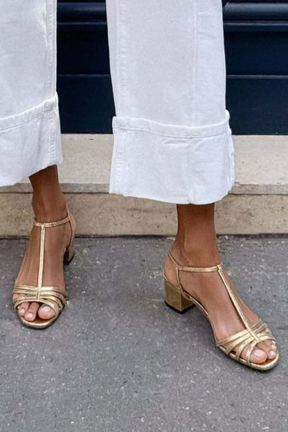 Allegra | Sandalias Doradas de Elegancia Cotidiana