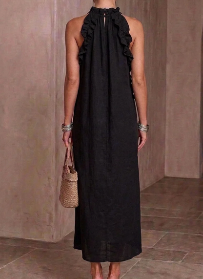 Cloe - Ruffled Linen Maxi Dress