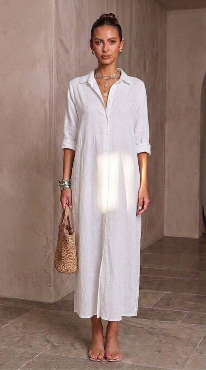 Valentina — Black Maxi Shirtdress