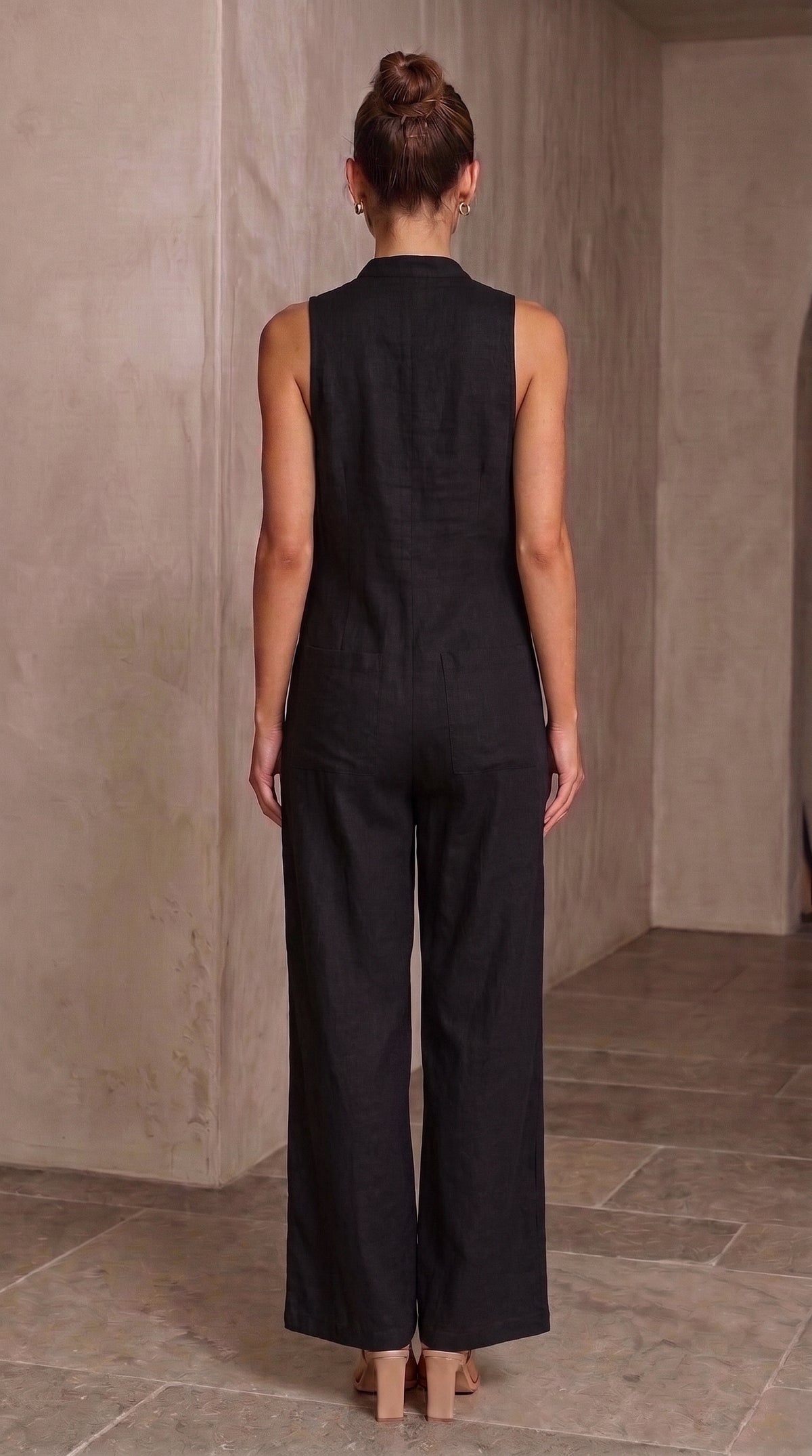 Noa — Linen Collar Jumpsuit