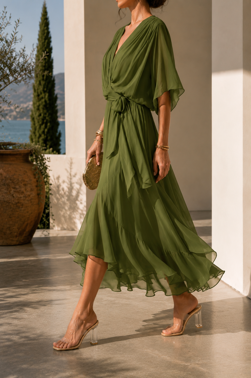 Vestido romántico y elegante con caída fluida