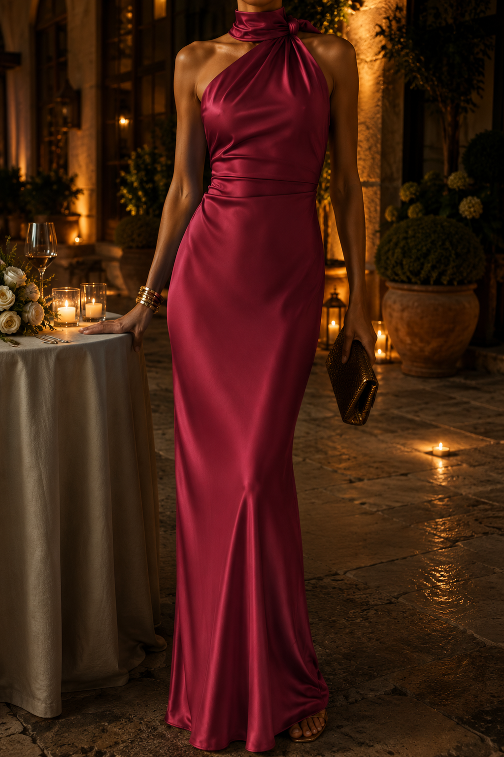 Vestido Monaco de un solo hombro