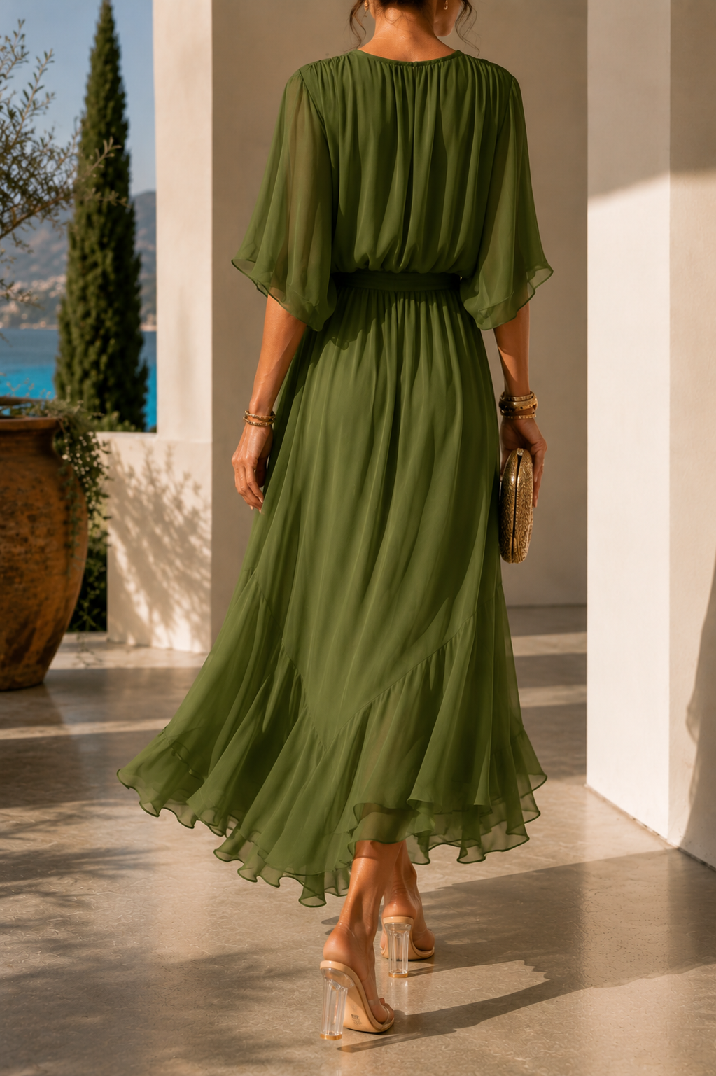 Vestido romántico y elegante con caída fluida