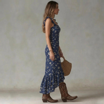 Luna — Vestido Maxi Floral con Abertura