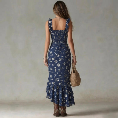 Luna — Vestido Maxi Floral con Abertura