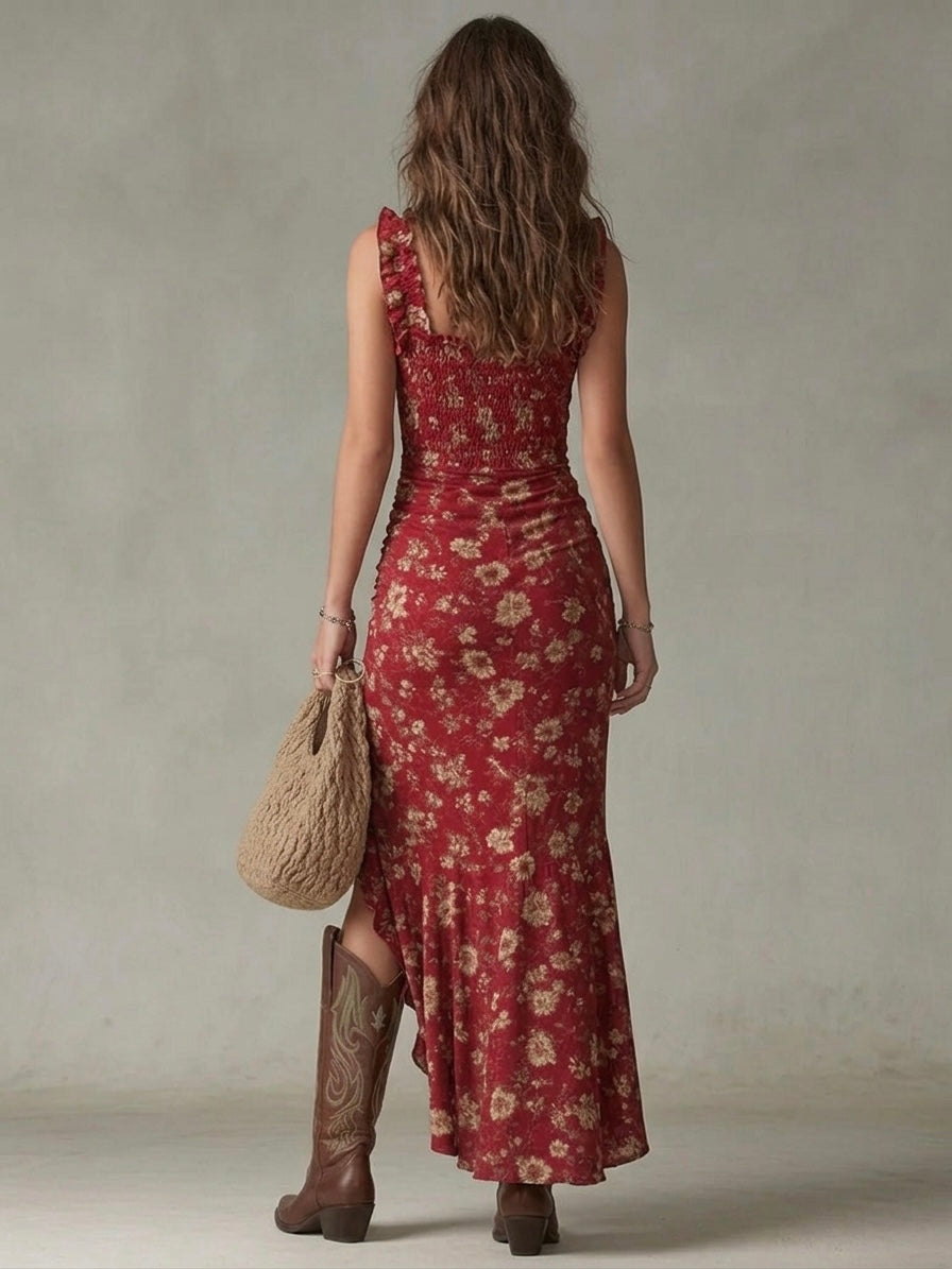 Luna — Vestido Maxi Floral con Abertura