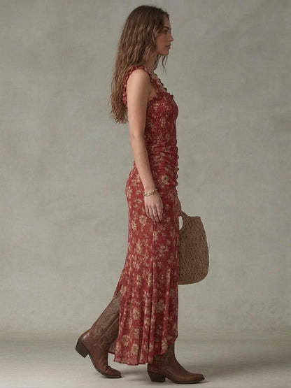 Luna — Vestido Maxi Floral con Abertura