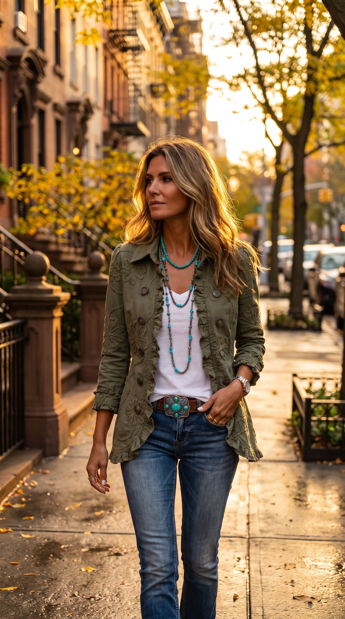Elena — Chaqueta militar bordada con detalle floral