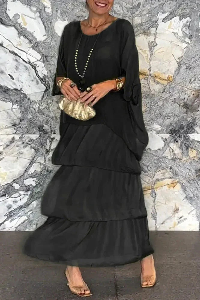 Vestido de Capas Nora - Azul Oscuro