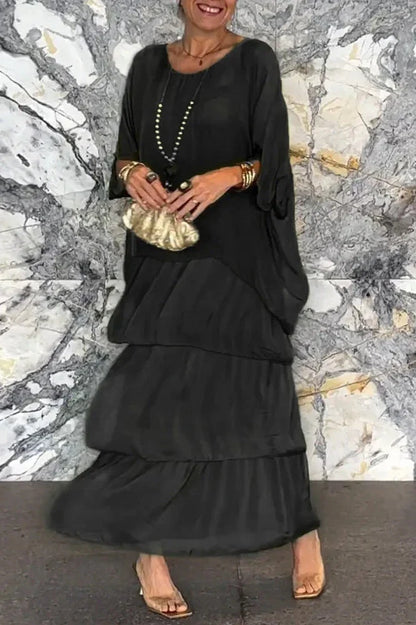 Vestido de Capas Nora - Azul Oscuro