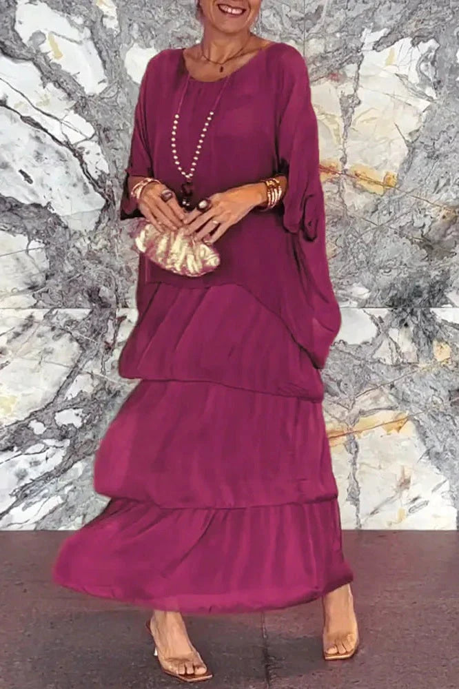 Vestido de Capas Nora - Azul Oscuro