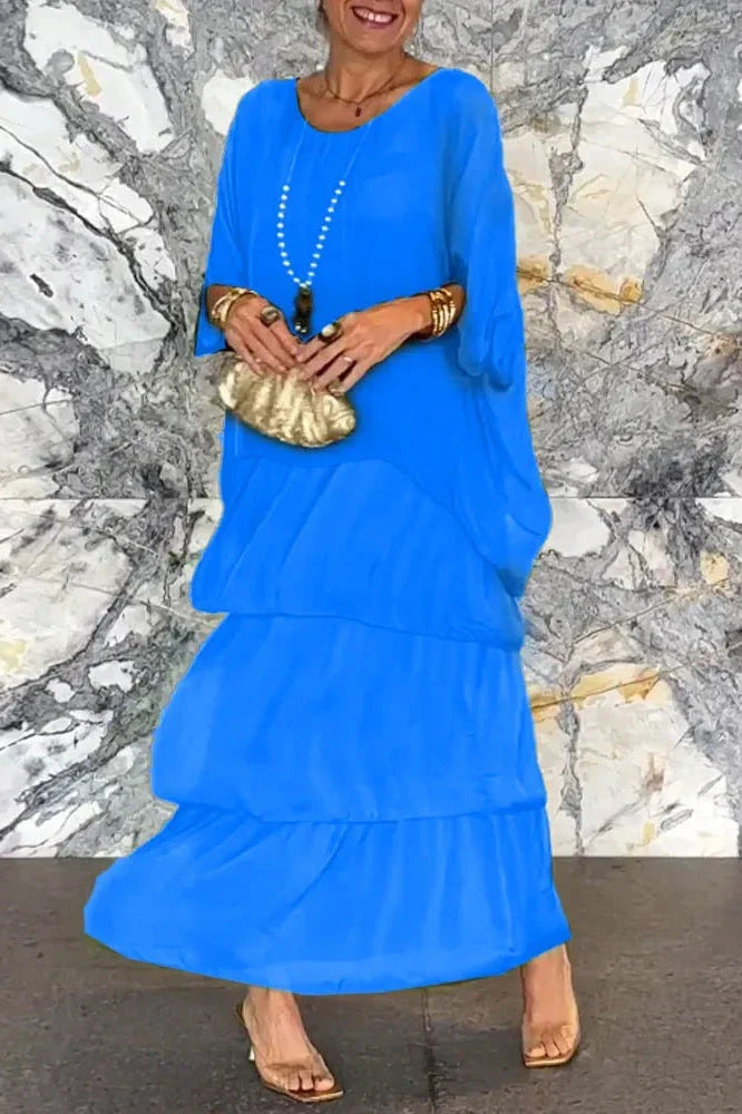 Vestido de Capas Nora - Azul Oscuro