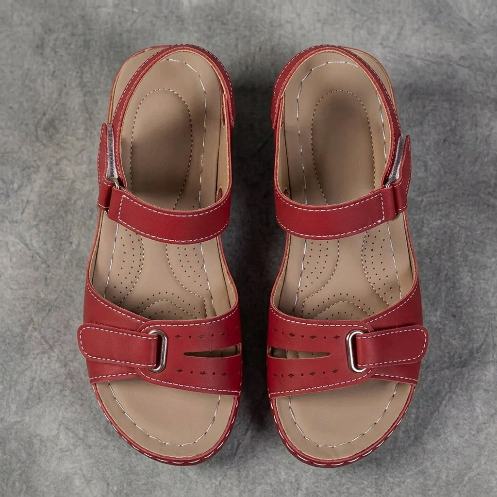 Elena — sandalia comfort de cuña baja