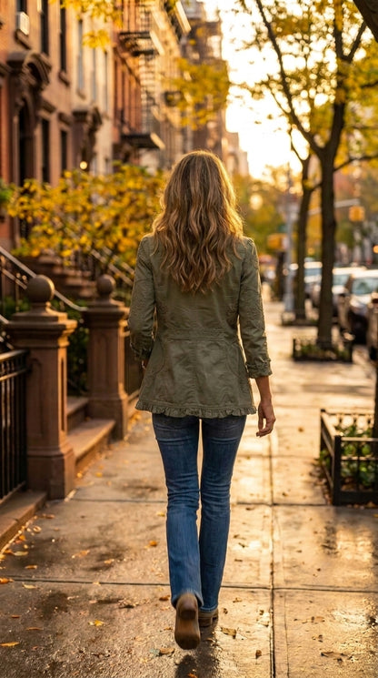 Elena — Chaqueta militar bordada con detalle floral