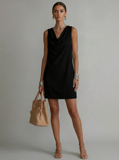 Emma — Vestido Cuello Drapeado