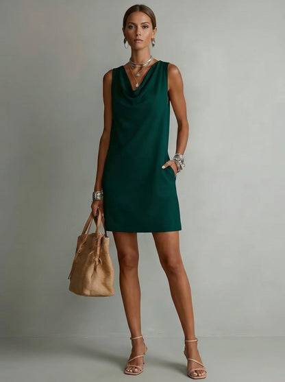Emma — Vestido Cuello Drapeado