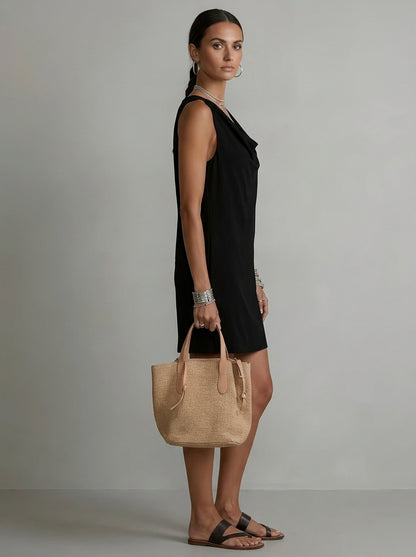 Emma — Vestido Cuello Drapeado