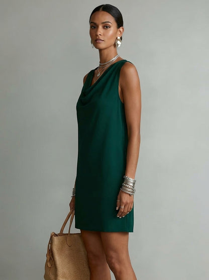 Emma — Vestido Cuello Drapeado