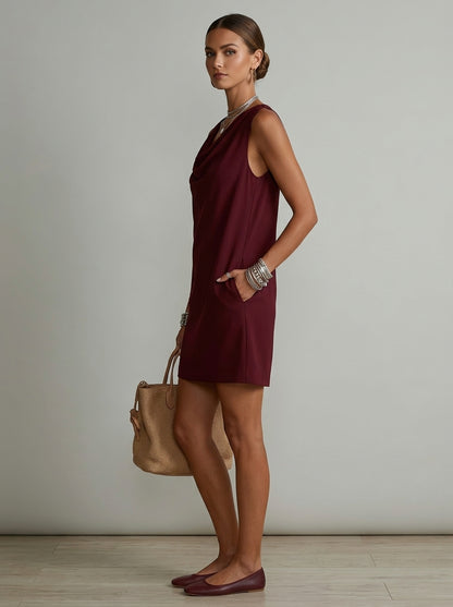 Emma — Vestido Cuello Drapeado