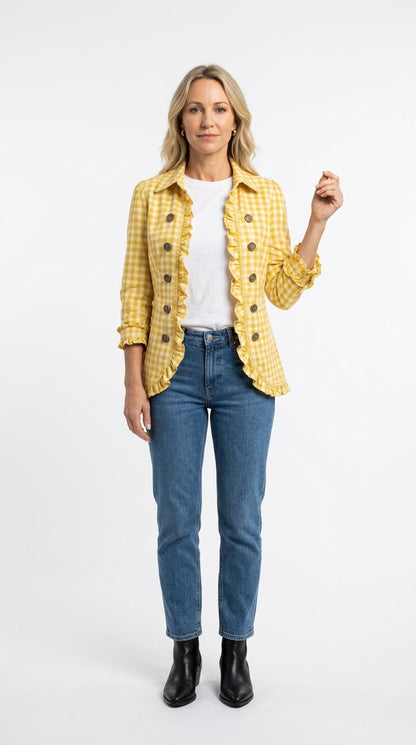 Amelia — Chaqueta vichy con volantes