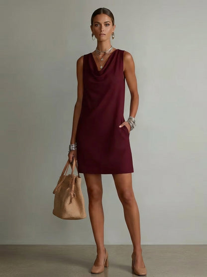 Emma — Vestido Cuello Drapeado