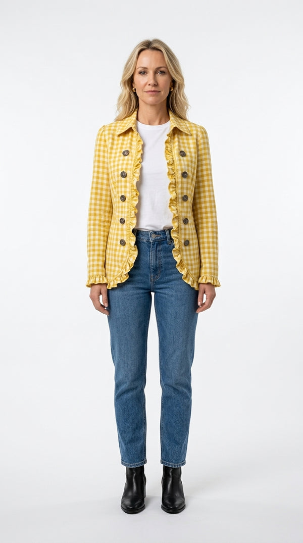 Amelia — Chaqueta vichy con volantes