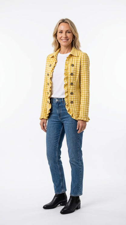 Amelia — Chaqueta vichy con volantes