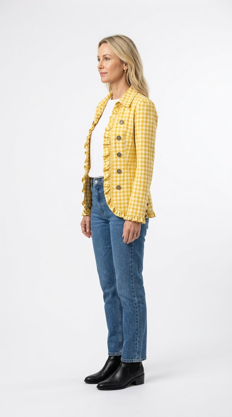 Amelia — Chaqueta vichy con volantes