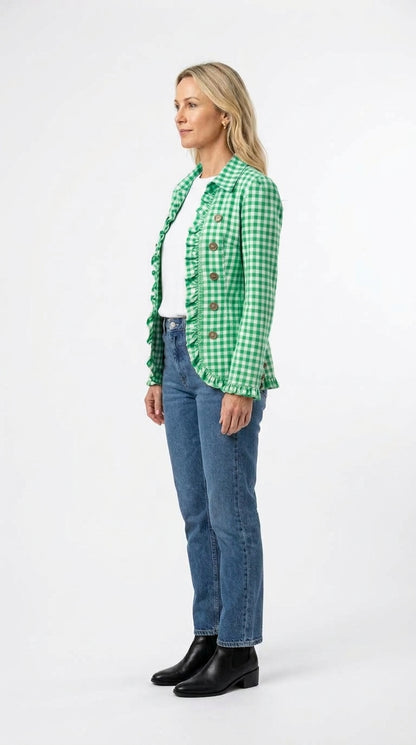 Amelia — Chaqueta vichy con volantes