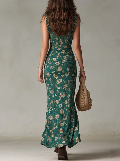 Luna — Vestido Maxi Floral con Abertura